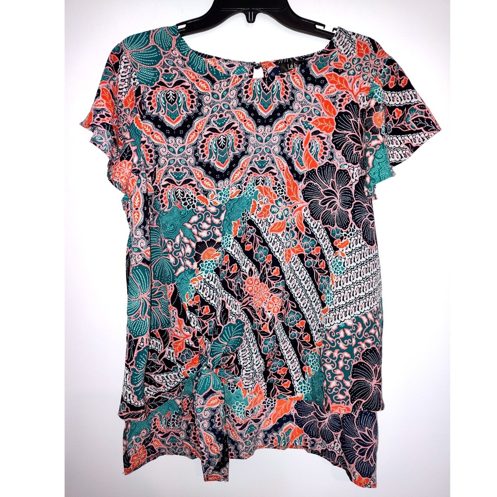 Rachel Rachel Roy Label Womens Paisley Floral Asymmetric Blouse MT031141 Multi L